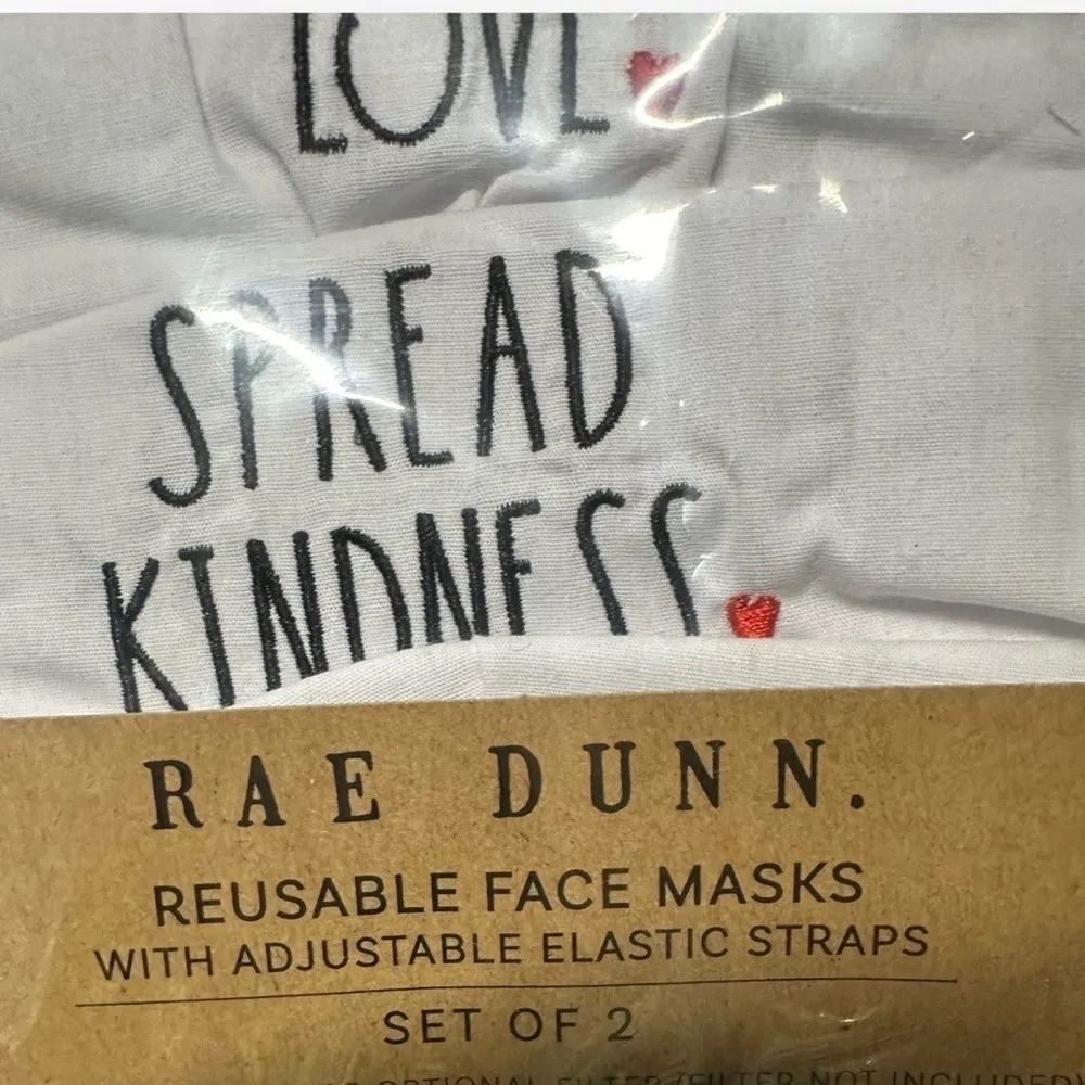 NEW Rae Dunn Face masks SPREAD LOVE / KINDNESS - Image 2