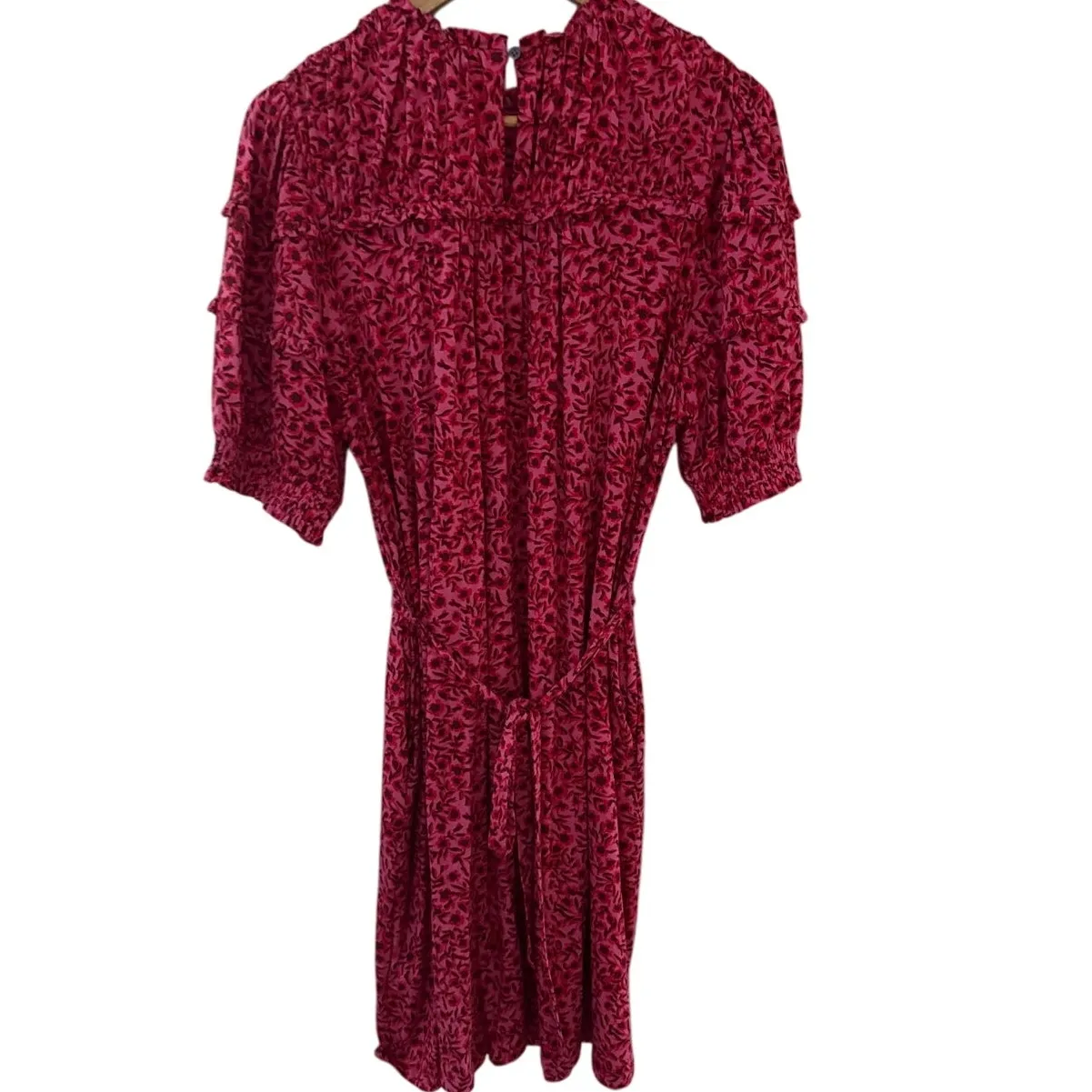 Boden Yoke Jersey Mini Dress Gin Fizz Abstract Vine Size 12R Pink - Image 6