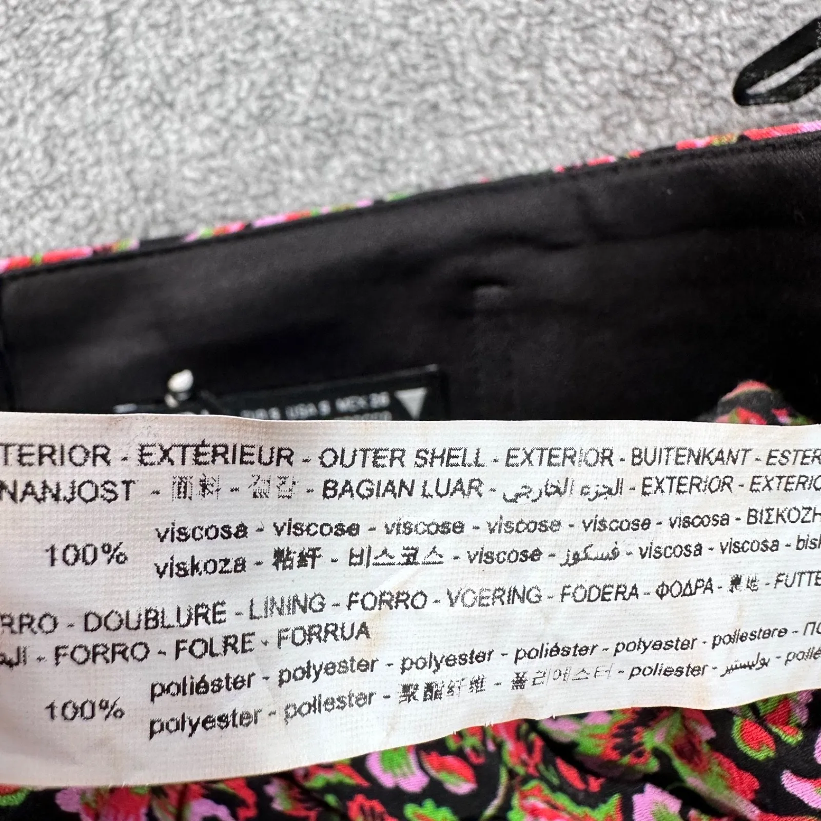 ZARA Floral Bustier Corset Crop Top Size Small Black Red Green Strapless Pleated - Image 5