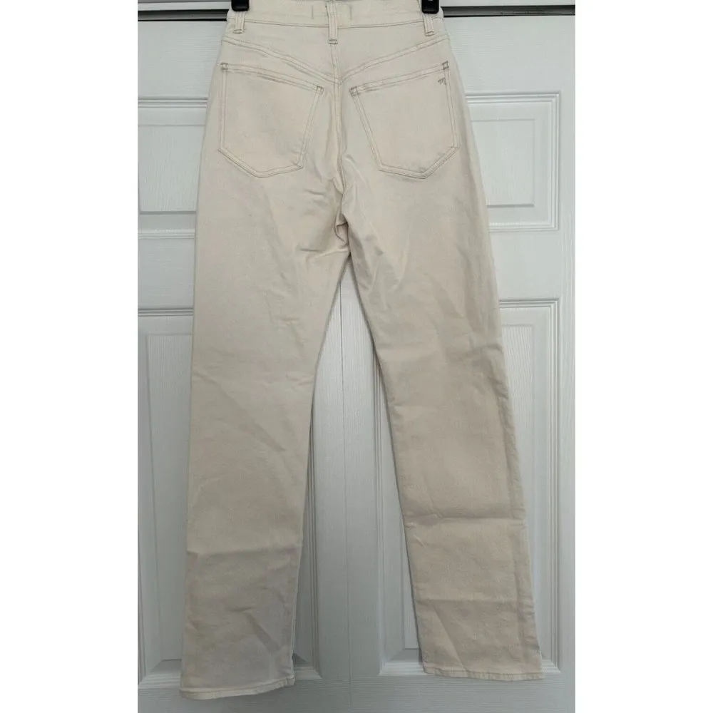 Madewell The '90s Straight Leg Jean in Vintage Canvas Ivory Size 33T - Image 4