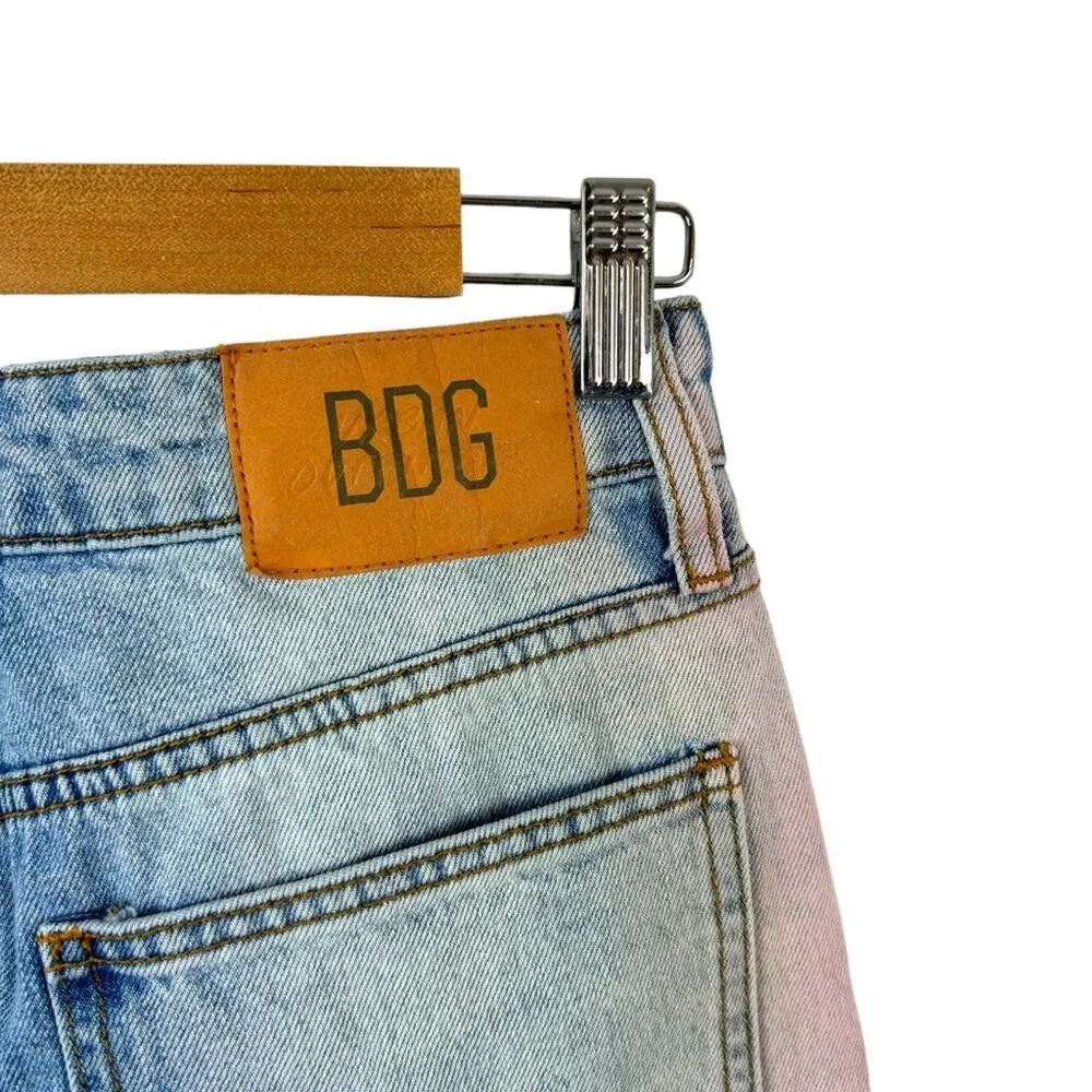 BDG Urban Outfitters High-Waisted Rainbow Baggy Jeans Denim Ombre 90's Size 28 - Image 10