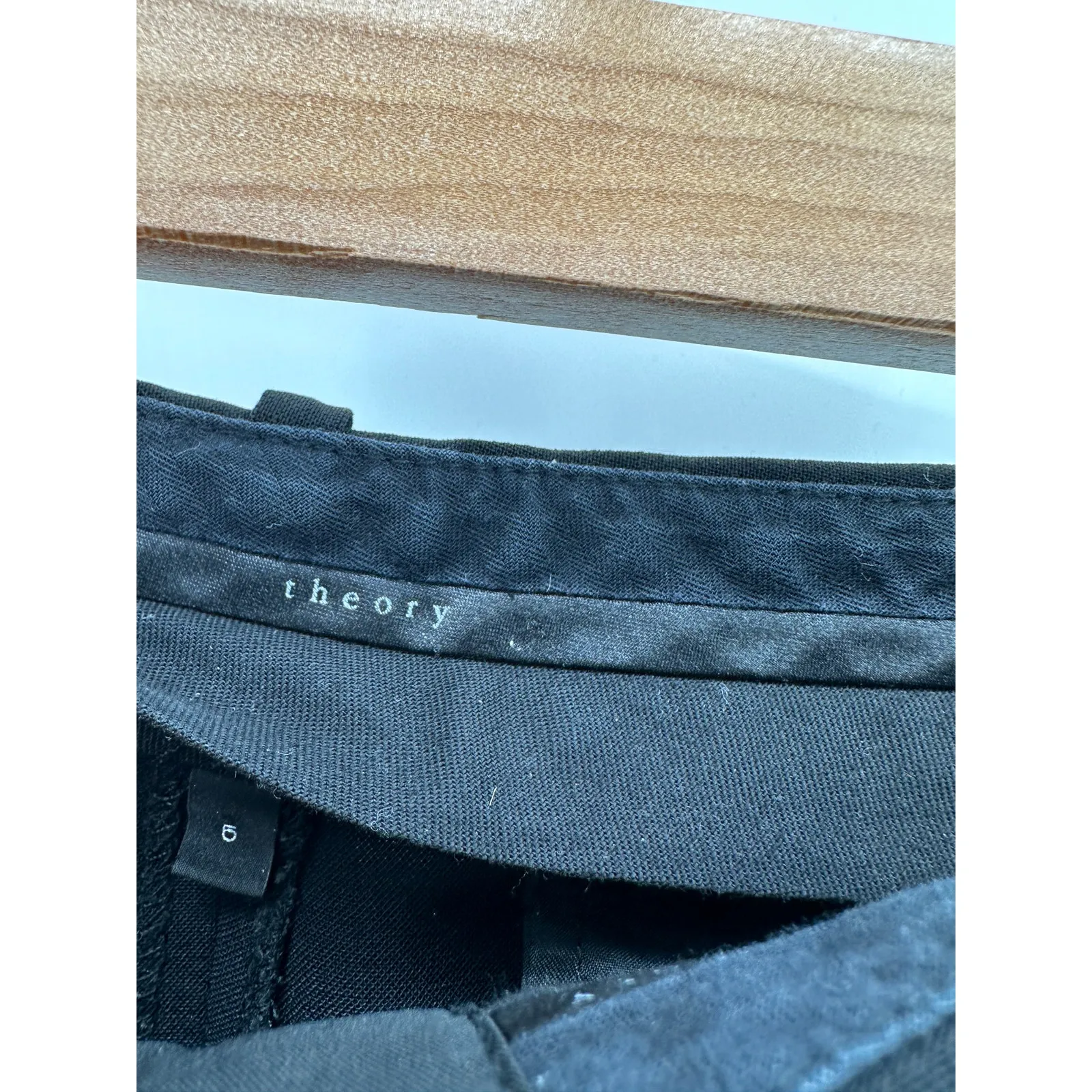 Theory Womens Black Dress Pants Size 6‎ Virgin Wool Blend Career Slacks Trousers - Image 3