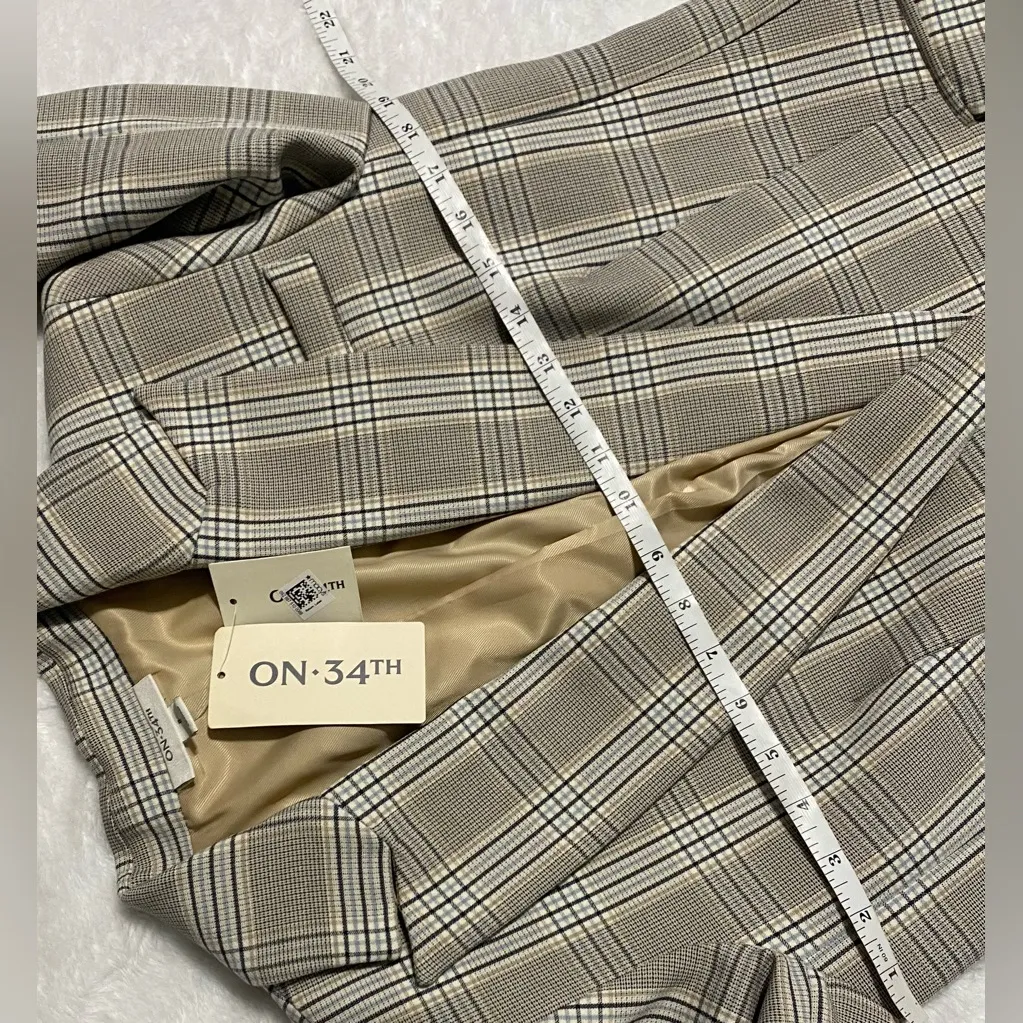 ON 34th Brown and Blue Blazer with Tailored Silhouette Size 8 - Image 13
