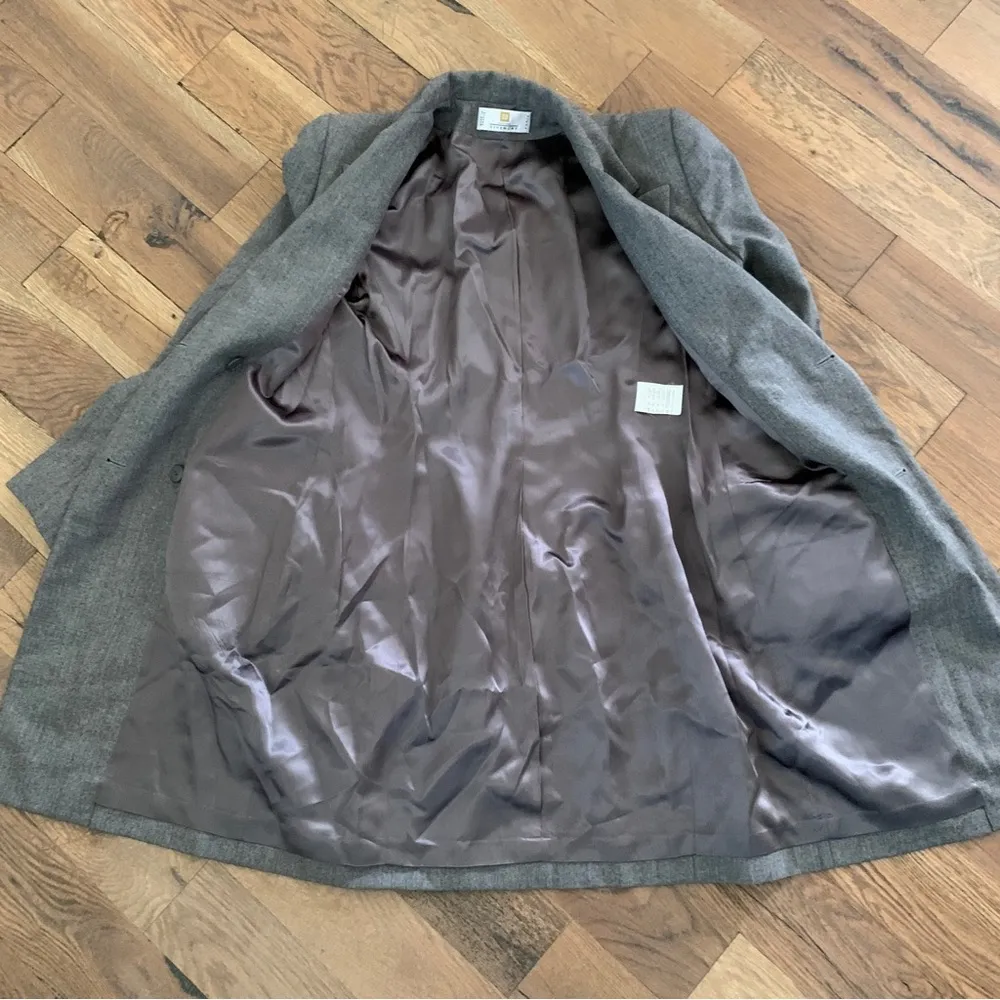 Givenchy Couture Paris Grey Double Breasted Hourglass Wool Blazer Jacket Size S - Image 10