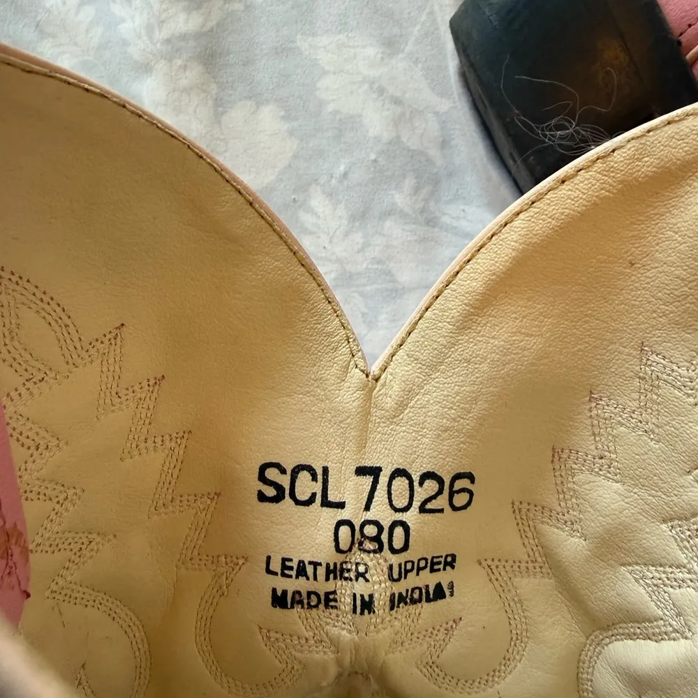 ‼️SOLD‼️ Vintage | Pink western Leather boots - Image 4