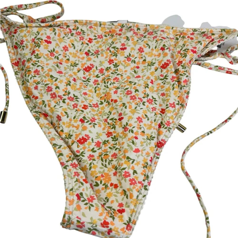 New Peony Swim String Floret Bikini Bottom Floral Size Xl Pink - Image 4