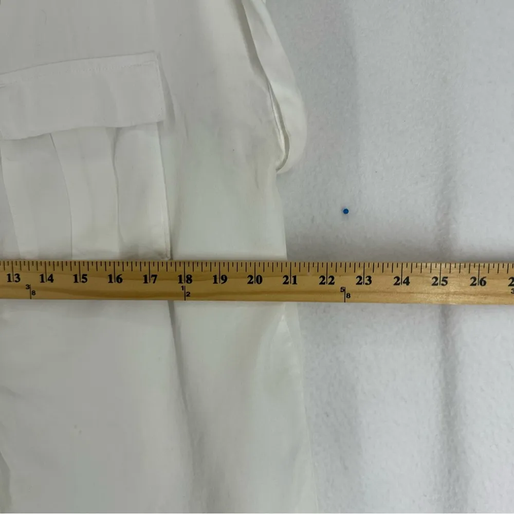 Love Tree Short Sleeve Button Up Blouse Womens Large White - Image 7