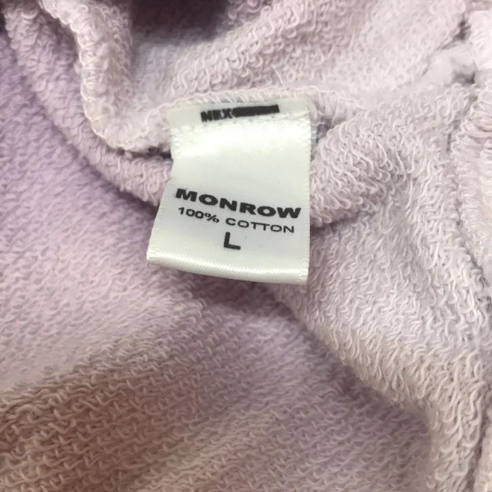 MONROW Revolve Purple Ombre Sweatshirt Top Ruffle Shoulder Cotton Size Large New - Image 7