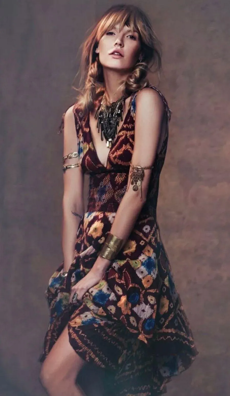 WORN ONCE  WISTERIA LATTICE SMOCKED WAIST BANDHANI PRINT MIDI DRESS. MINT. SZ S - Image 3