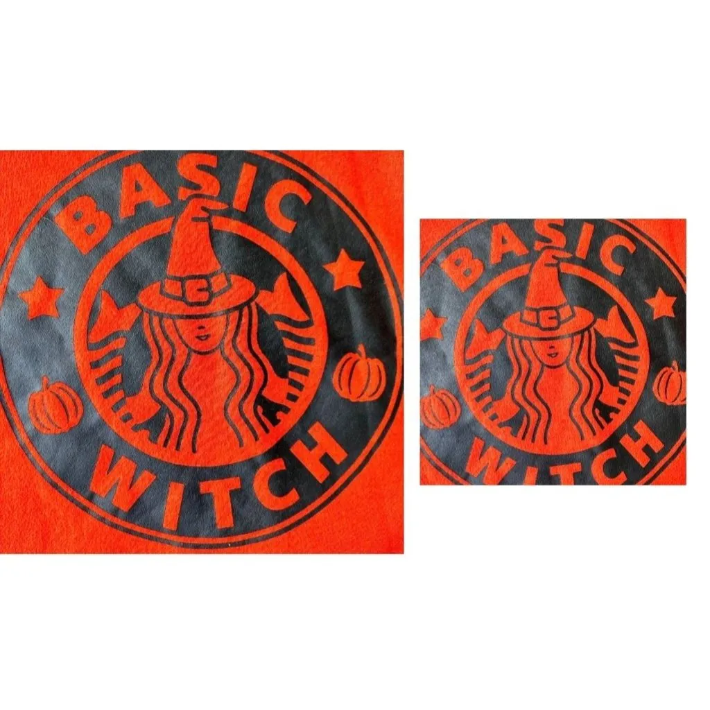 SheShow Basic Witch Sweatshirt Medium Orange Halloween Starbucks Mermaid NWOT - Image 7