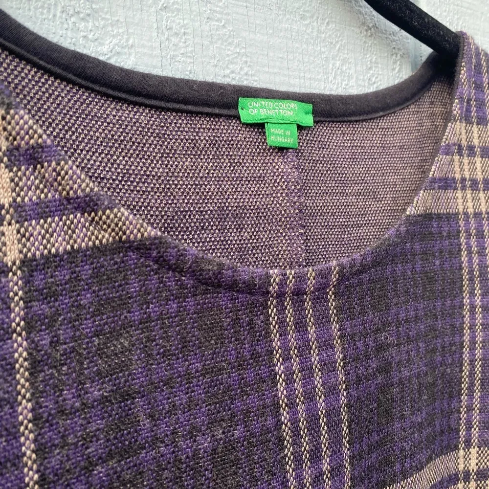 United colors of Benetton purple plaid wool dress - Image 2