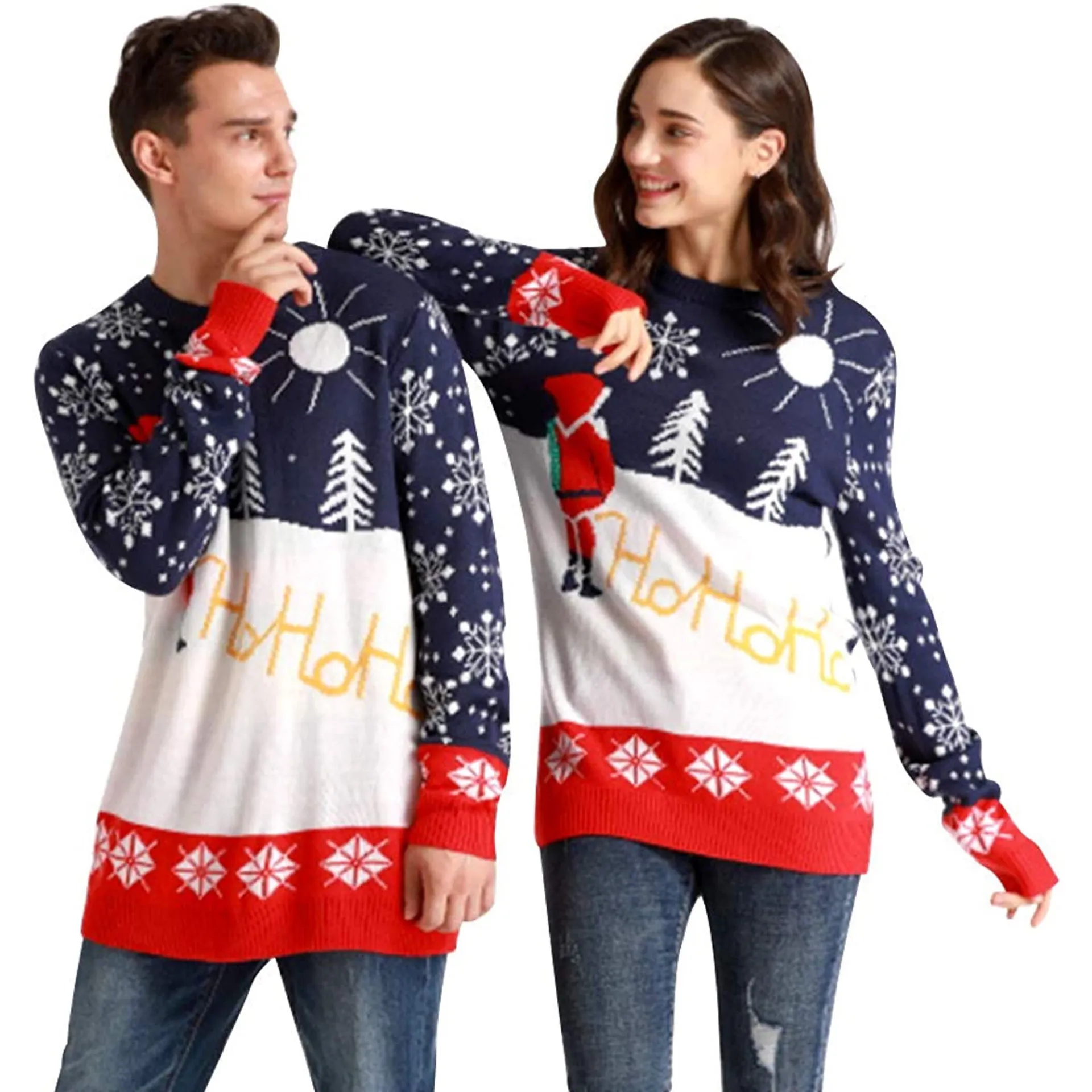 Christmas Ugly Sweater Santa Snowflake Holiday Knitted Pullover Sweater Unisex M Multiple Size M - Image 4