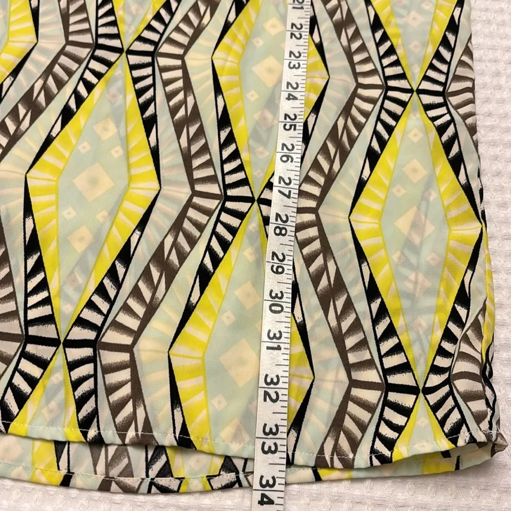 Love 21 Forever Geometric Print Tunic Mini Dress Size Large Black Green Blue - Image 14