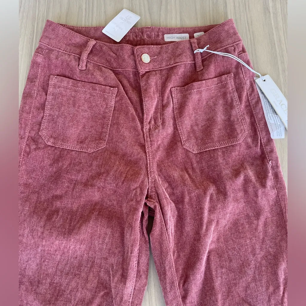 Grace Women's Rose Flare Pants Pink Size 27 - Image 8