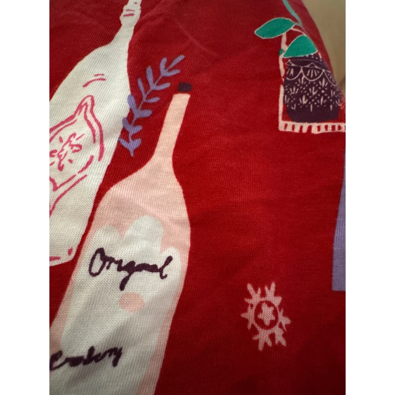 Brand New Hue Women's Size XL Ankle Length Cherry Wine Print Sleep Lounge Pants - Image 6