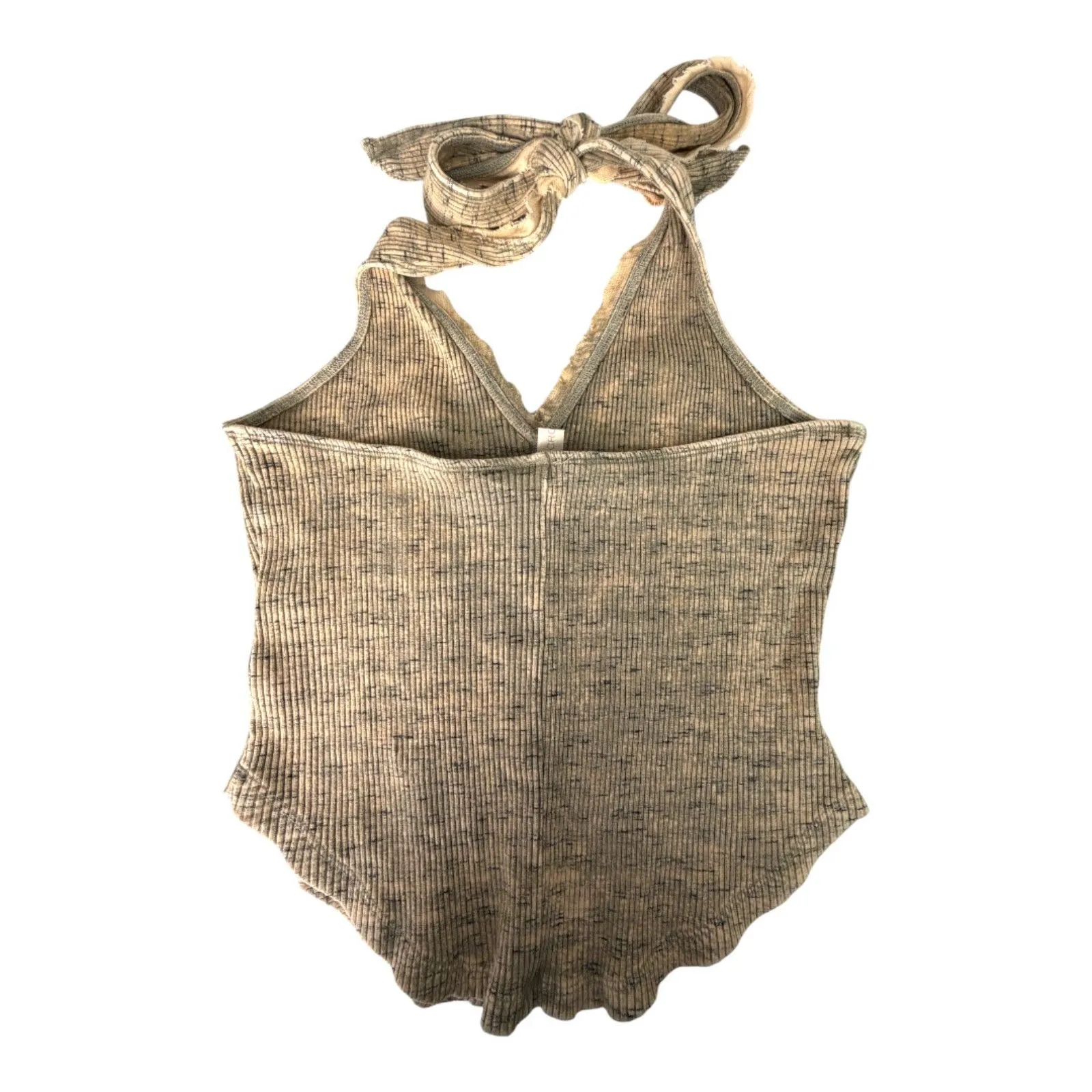 Pilcro Anthropologie Ribbed Henley Halter Top Moss Green Size XS - Image 4