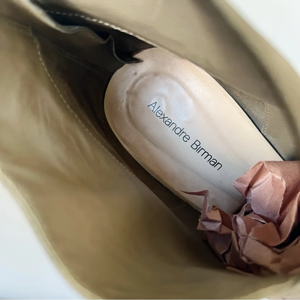 Alexandre Birman • Suede Booties platform stiletto heeled ankle boot olive green - Image 3