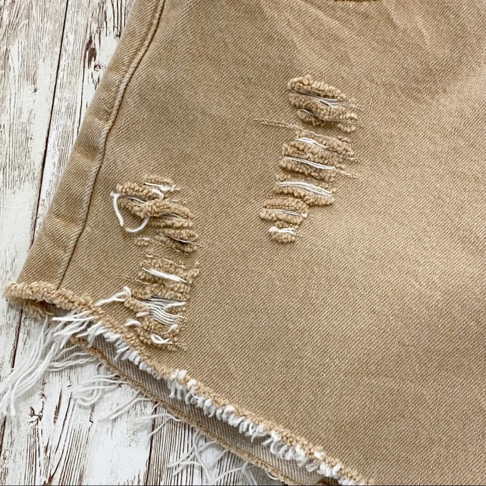 Levi’s 501 Custom Distressed Denim Khaki Shorts - Image 9