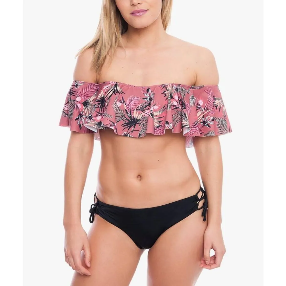 💚 ALYNED TOGETHER Women's Classic Lace Up Bikini The Shana Pink Stripes 2x 3 Size XXL - Image 8