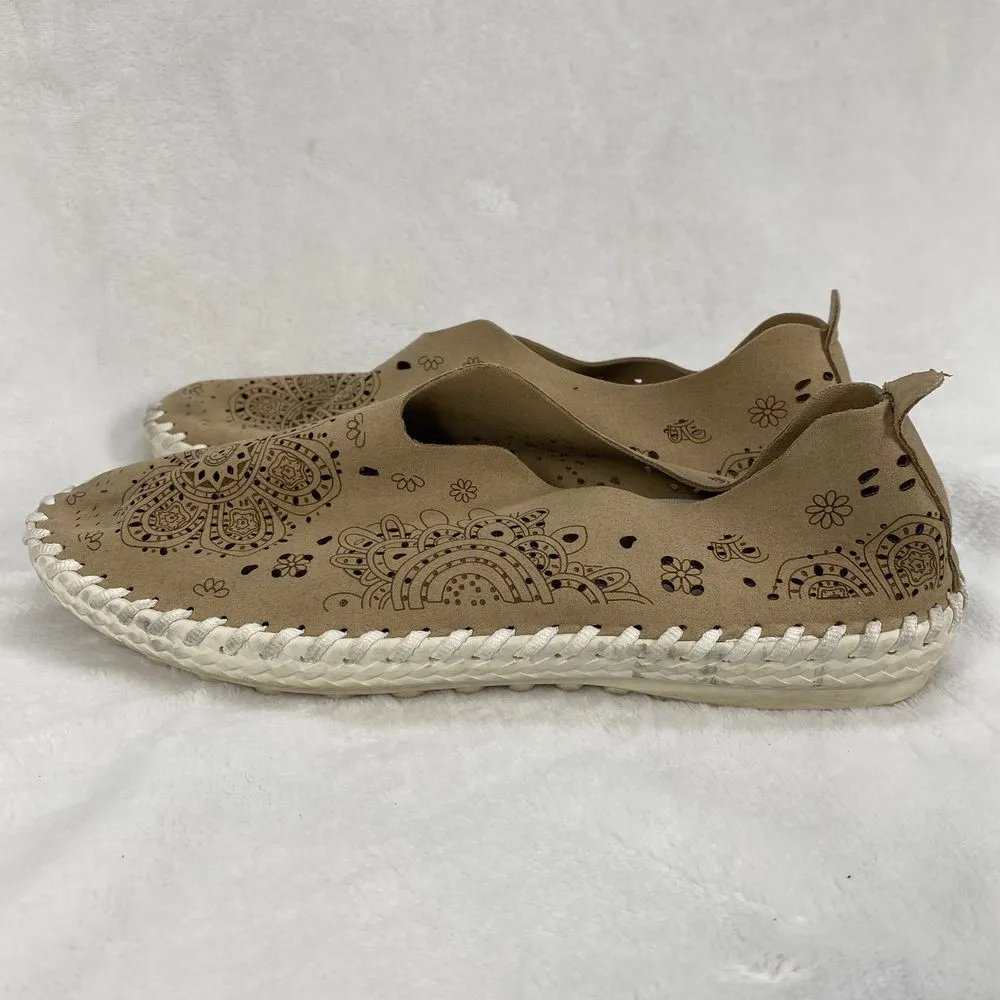 Bernie Mev‎ Women's, TWO9 Slip ON Comfort Leather Taupe Shoes Size 38 US 7.5 Brown - Image 6