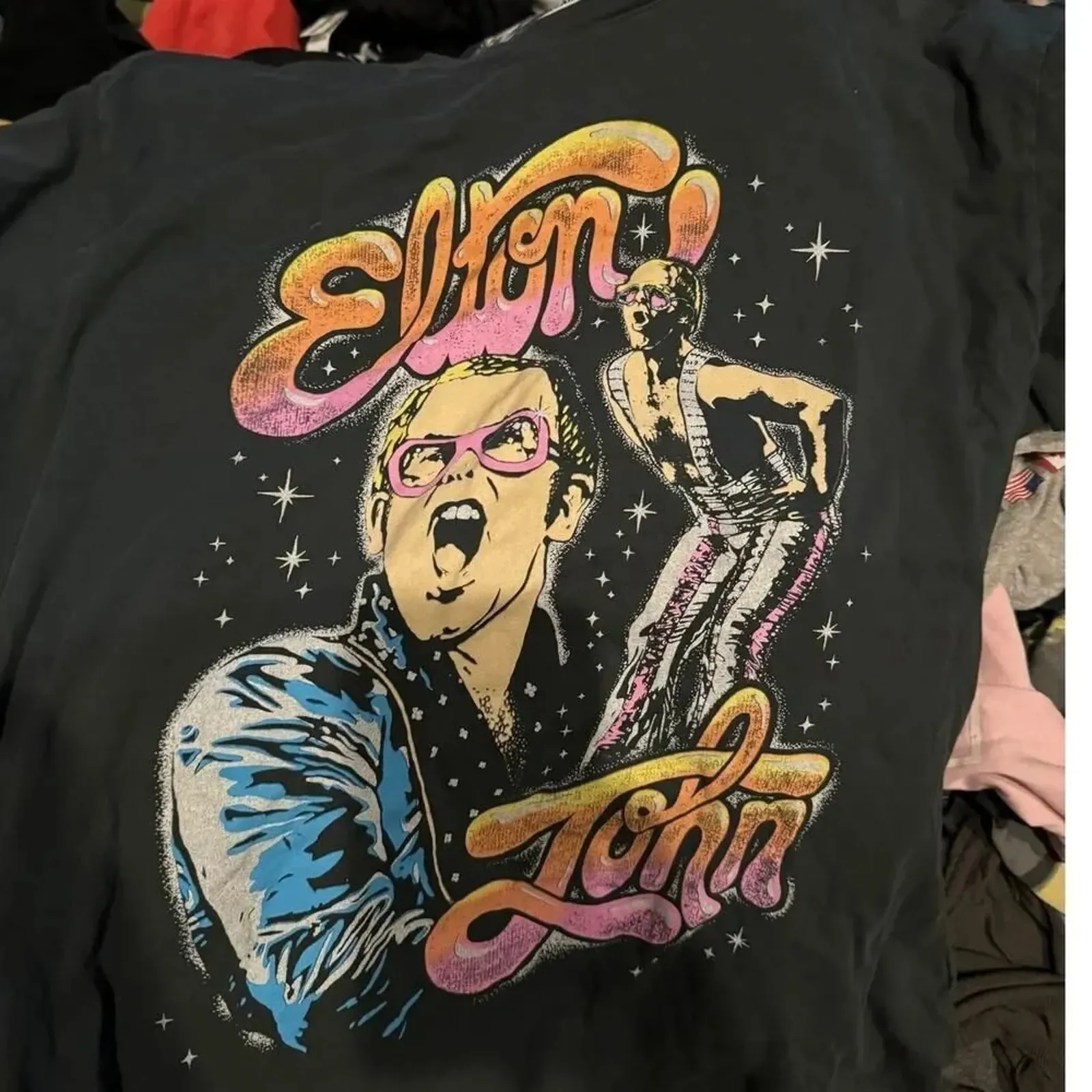 DAYDREAMER Elton John On Stage Boyfriend T-Shirt One Size New without Tag - Image 13