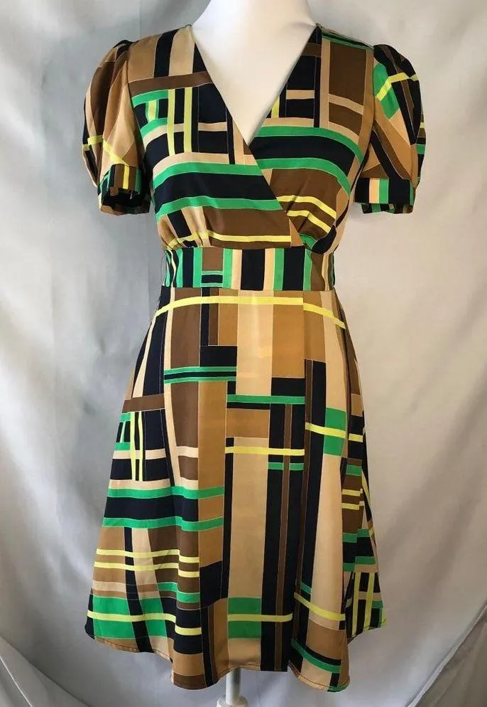 The Webster Miami at Target V-neck Midi Retro Geometric Print Dress Women's Sm - Image 10