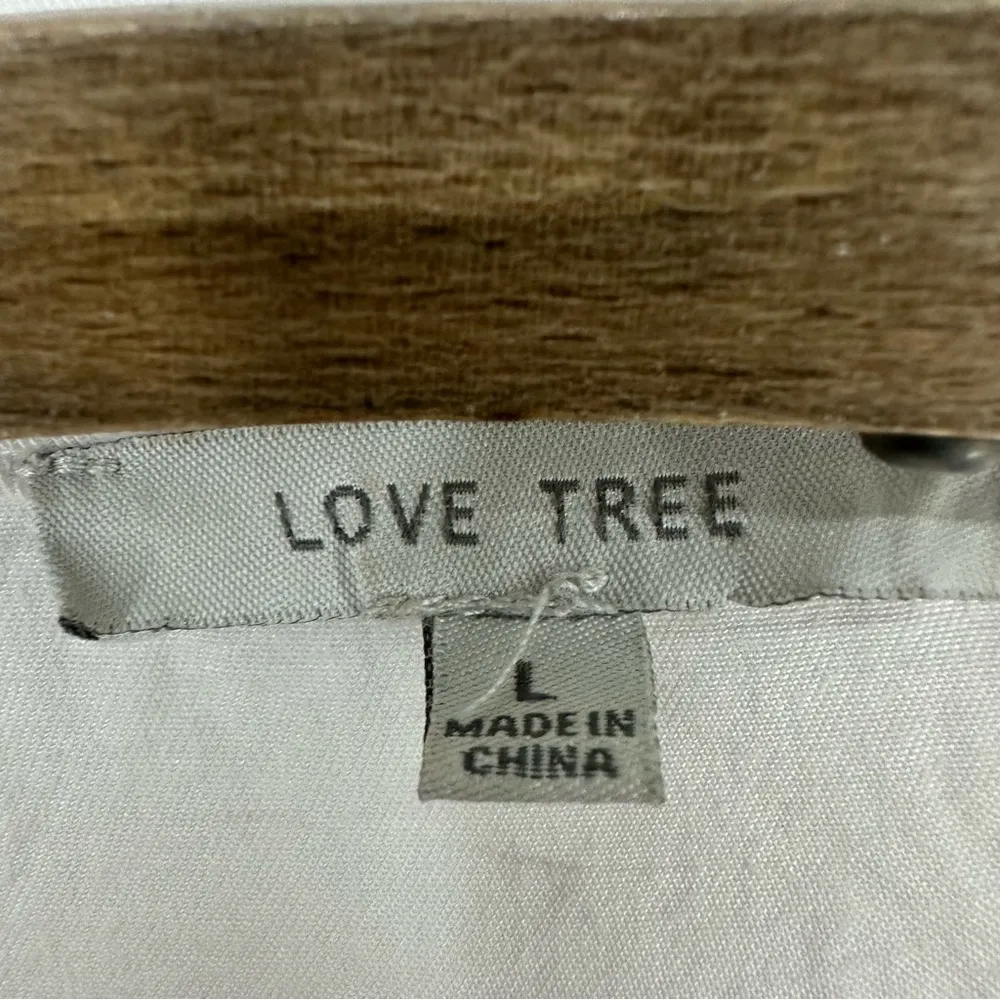 Love Tree Short Sleeve Button Up Blouse Womens Large White - Image 3