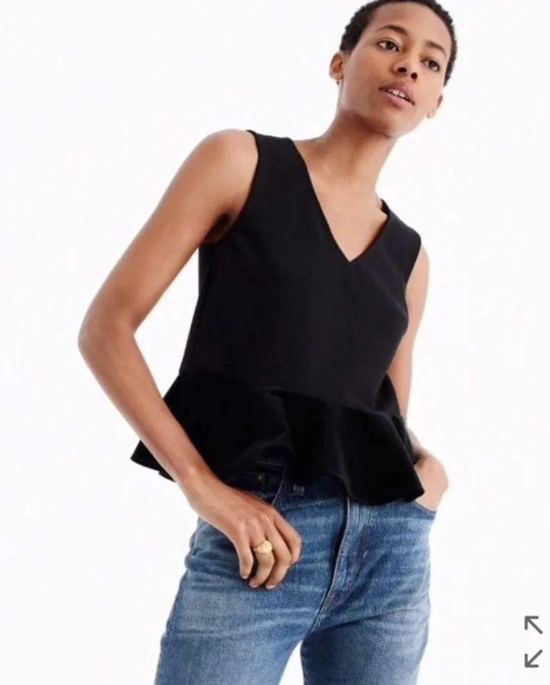 NWT!! J.Crew Blue Velvet Bottom Peplum Top - Image 2