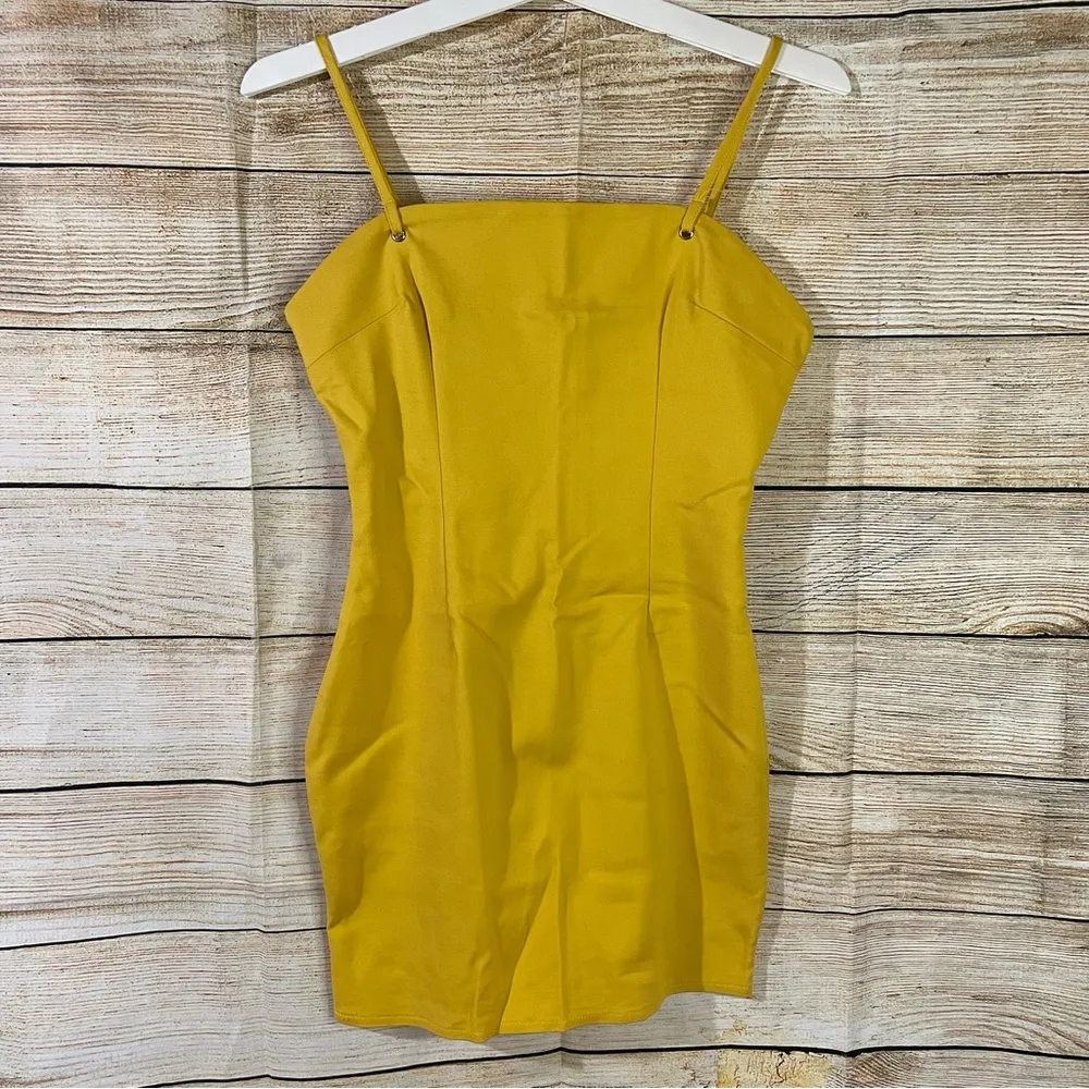 SuperDown strap mini yellow dress women Size Small - Image 10