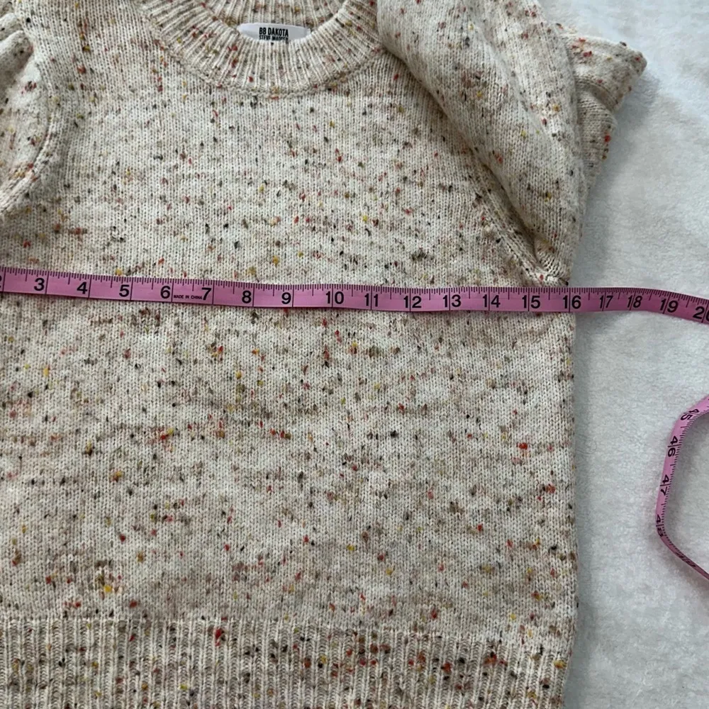 BB Dakota Cream Crew Neck  Sweater with Balloon Sleeves - Image 2