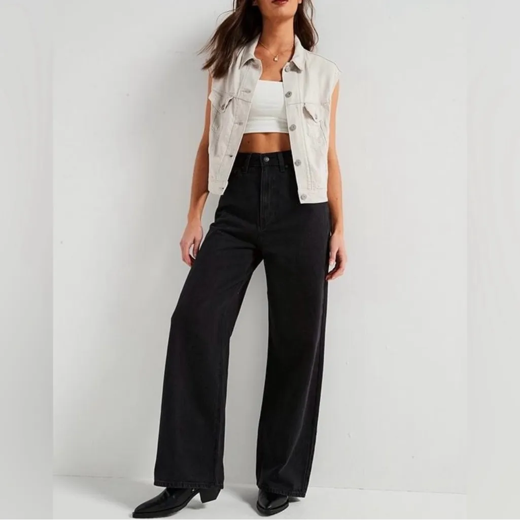 🆕 NWT Levi’s Cinch Baggy High Rise Straight Leg Jeans Wide-Leg Black Sz 25 X 31 - Image 7