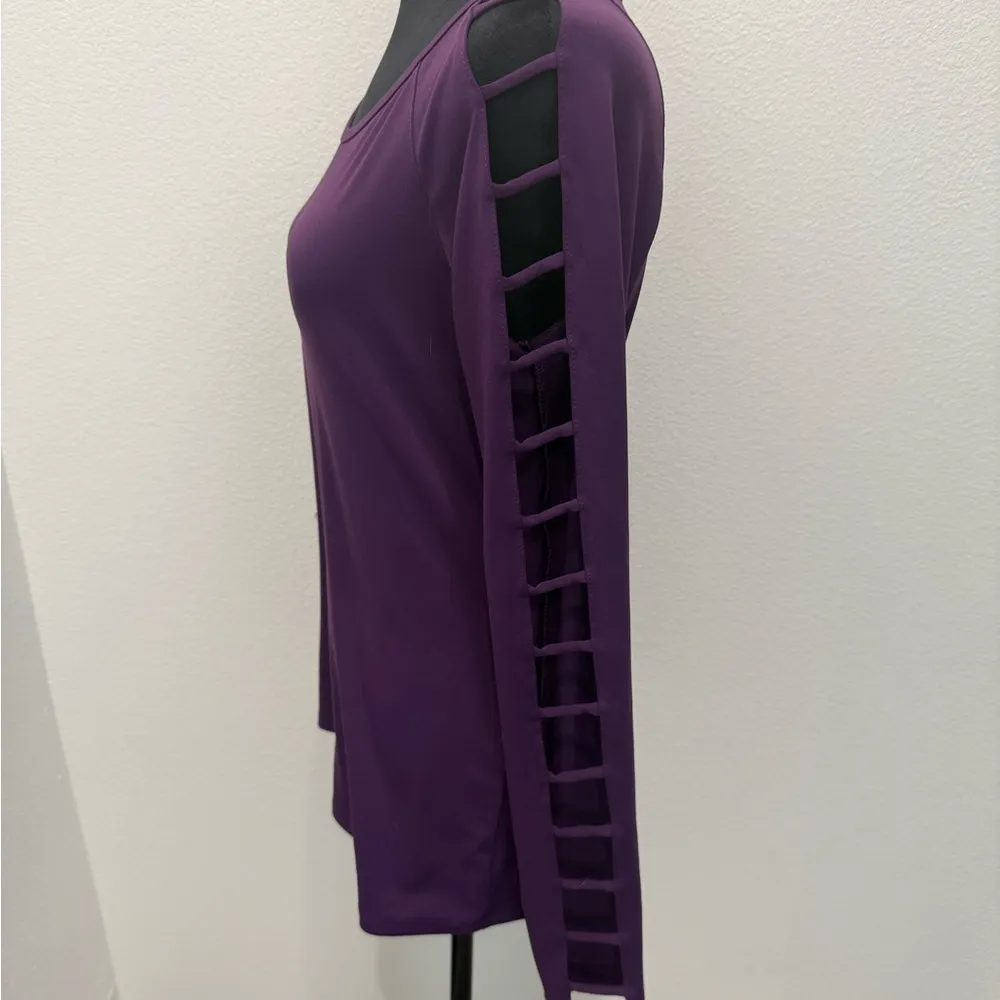 Fabletics Purple Cut Out Long Sleeve Top - Image 2