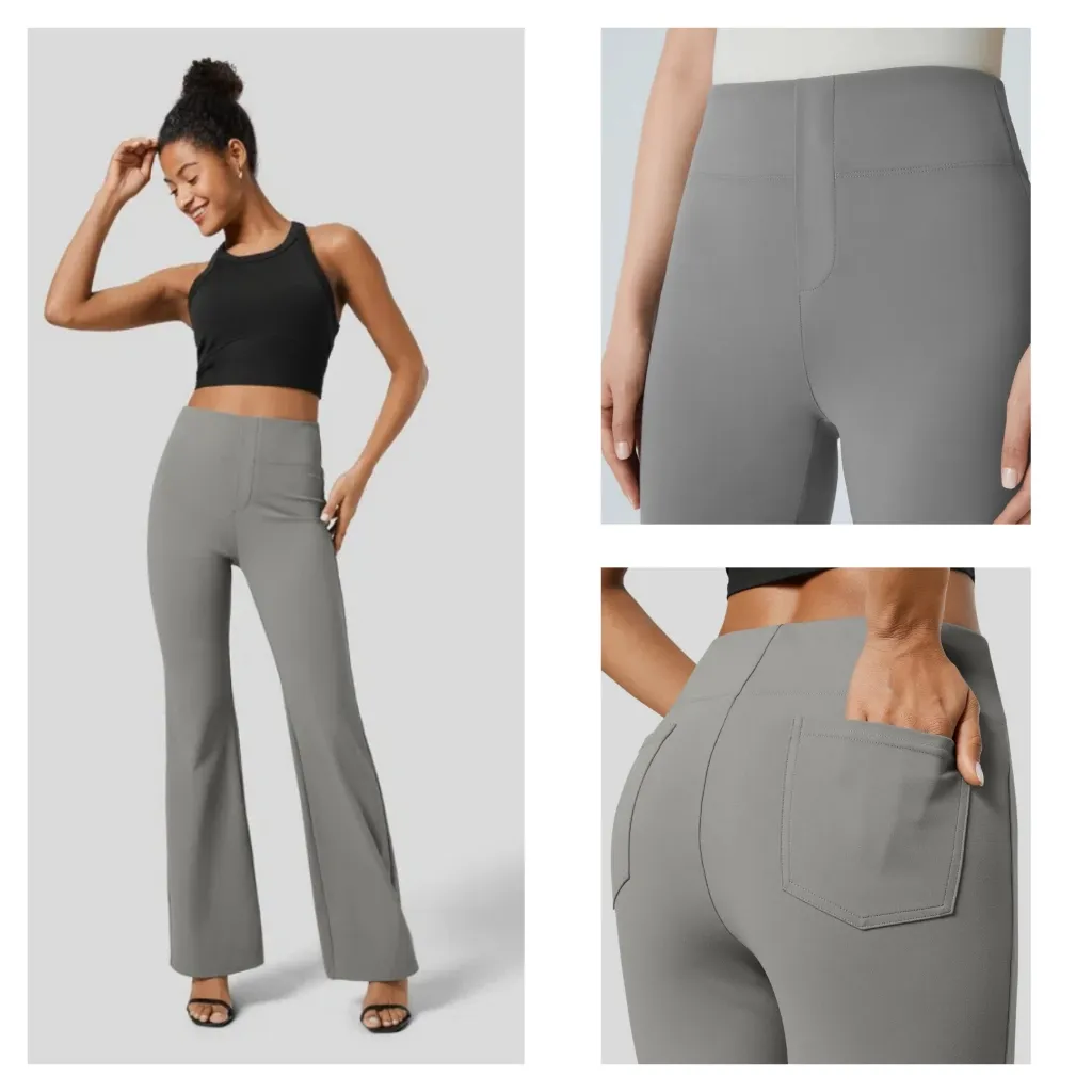 Halara‎ Flex High Waisted Back Side Pocket Slight Flare Work Pants Extra Small P - Image 2