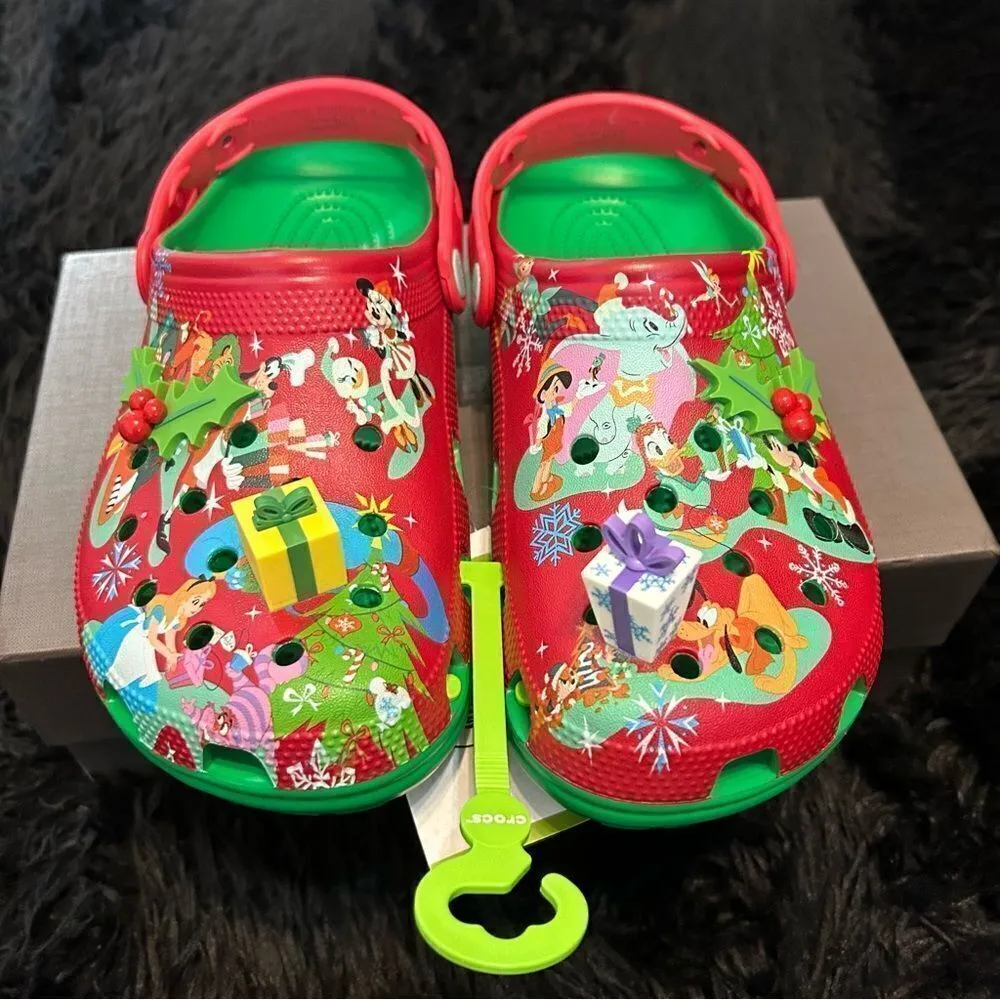 CROCS holiday Xmas Christmas Mickey and friends Disney clogs mules sandals new - Image 3
