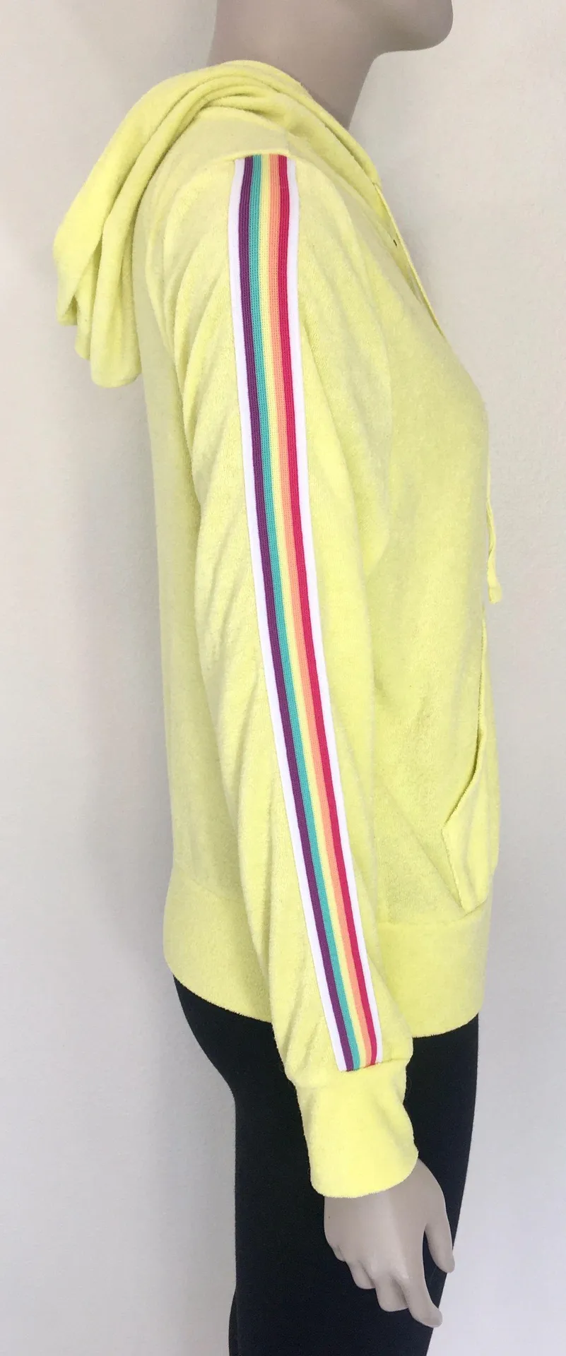Yellow Rainbow Stripe Hoodie - Image 2