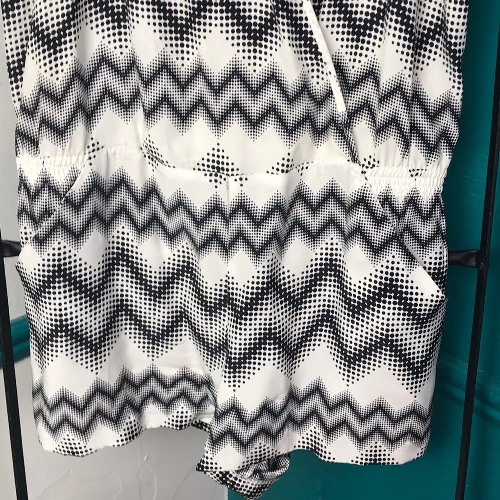 Parker black and ivory silk Romper - Image 4