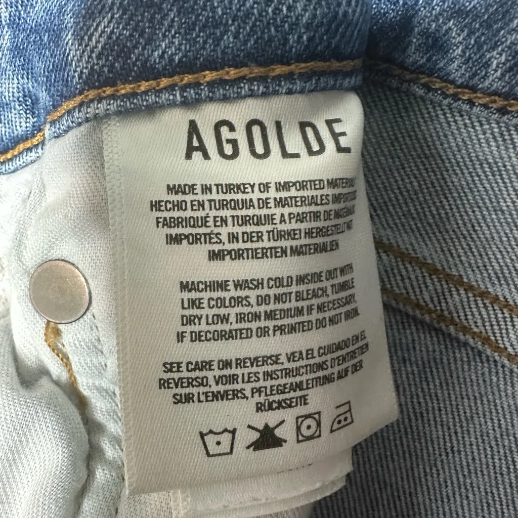 AGOLDE Riley Long Straight Button Fly Jeans Size 28 - Image 11