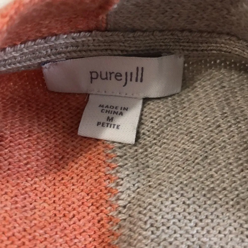 J Jill Pure Jill Color Block Cardigan Size M petite Pink - Image 4