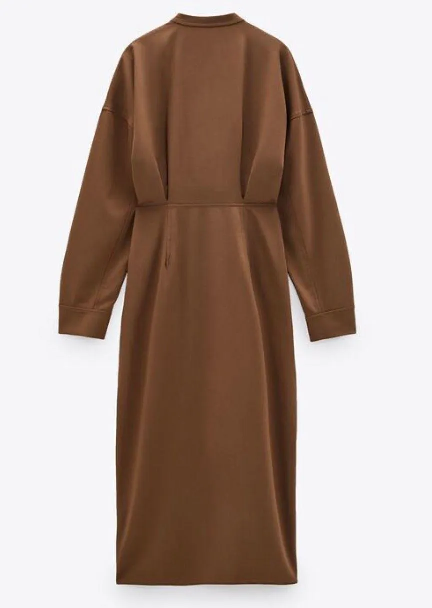 NWT  Midi Shirt With A Slot Collar Dress - Image 5