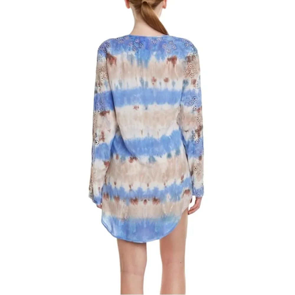 La Blanca Eyes On You Tie Dye Long Sleeve Cover Up Tunic Dress US 10 - Image 2