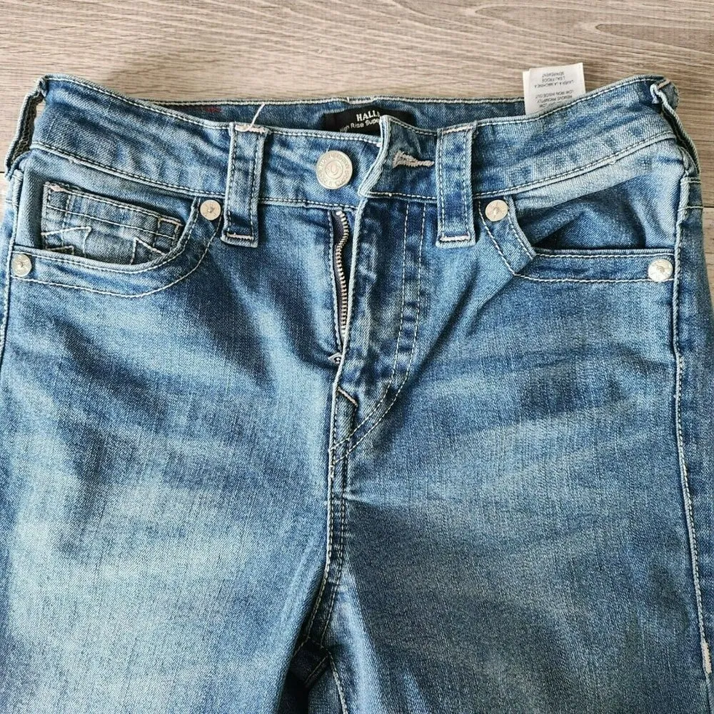 True Religion Halle High Rise Super Skinny Jeans Size 27 Raw Hem Denim 206568 - Image 11