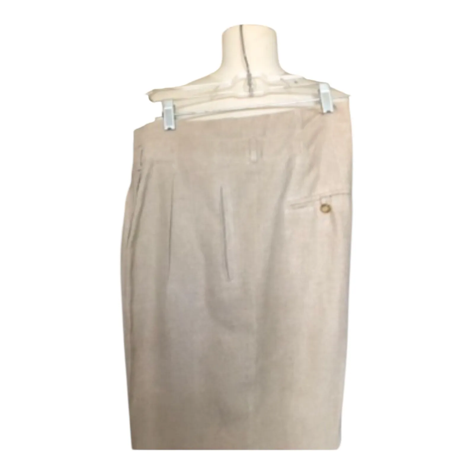 Neiman Marcus Linen Dress Pants Beige Pleated Front Lined Women’s Size 10 - Image 4