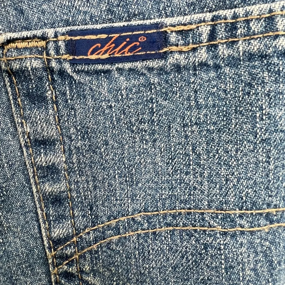 Vintage Chic 10 rolled hem denim high waisted jean shorts casual retro summer Blue - Image 5