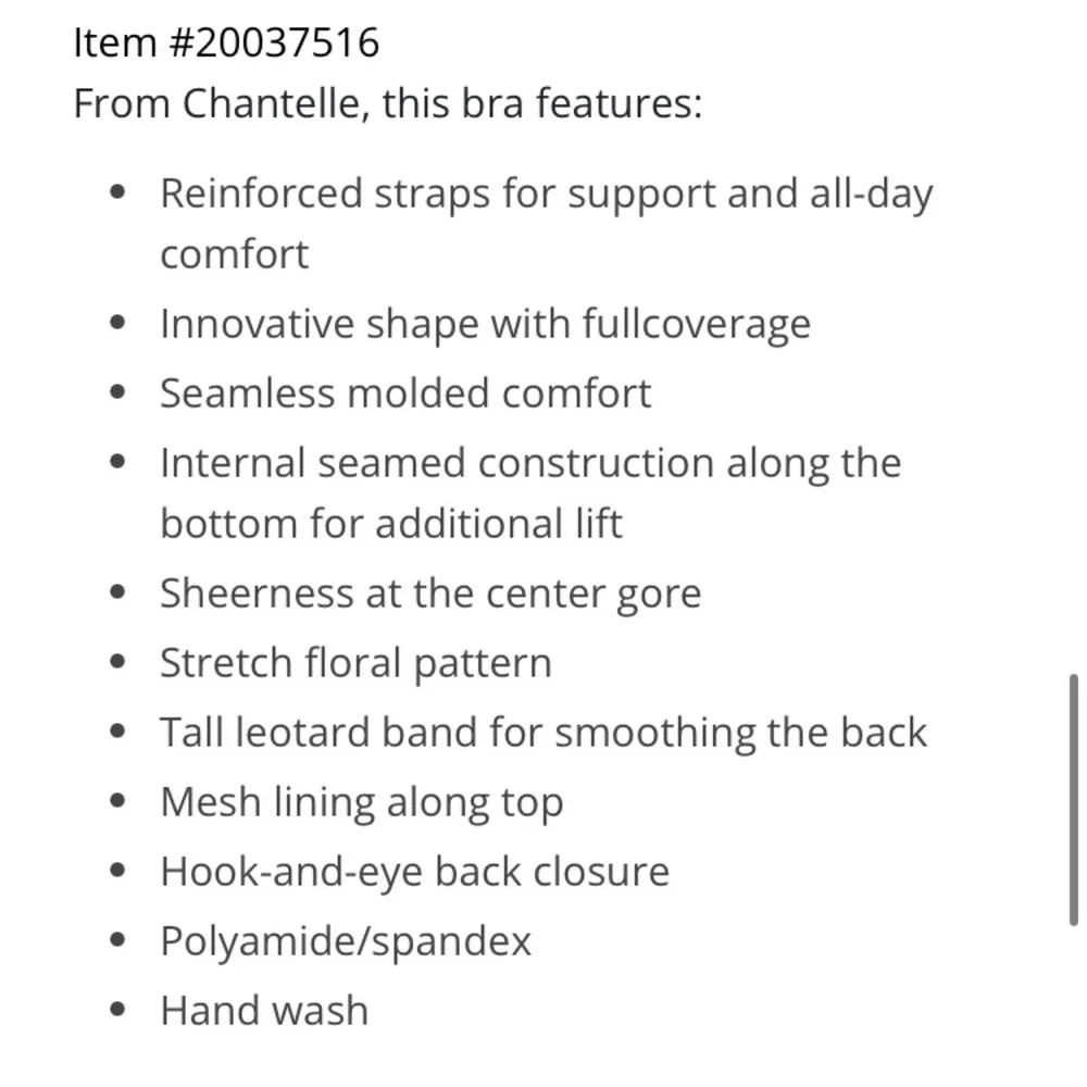 Chantelle Nude 13F1 Nora Floral T Shirt Unlined Underwire Bra 34DDD 34F - Image 8