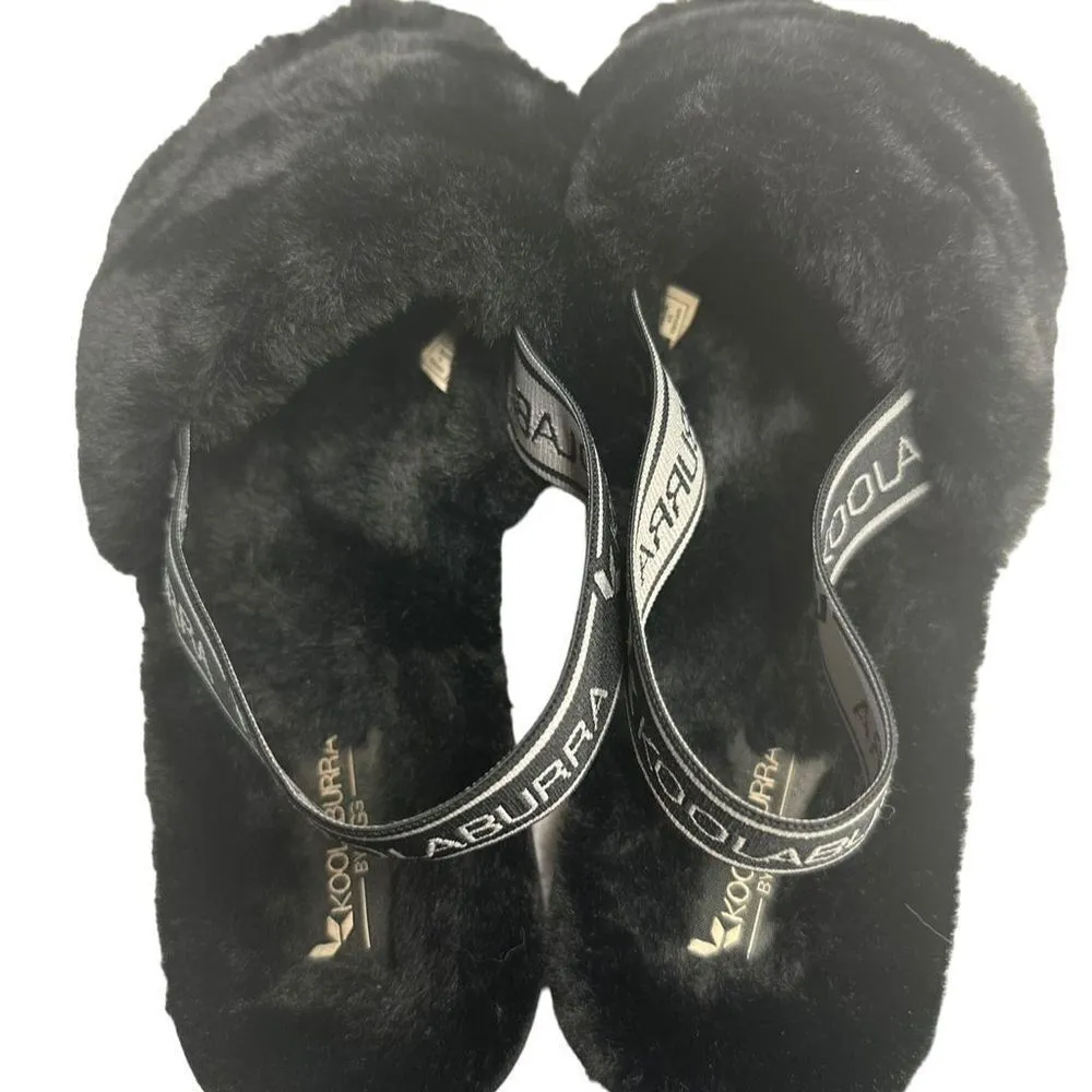 Koolaburra by UGG Women's‎ Fuzz Oh Black Faux Fur Slip - Image 2