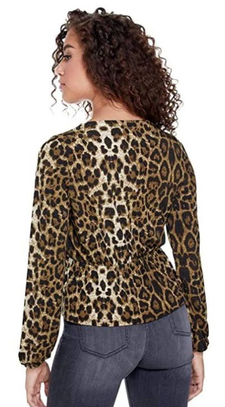 NWOT Guess Leopard Print Blouse - Image 2