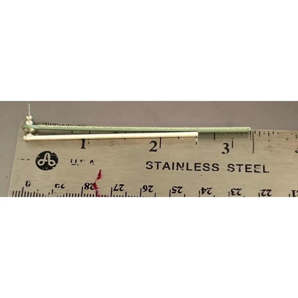 Vtg Silver Tone Green Double Bar Earrings Front Back 3.25" Long Estate Minimal - Image 5