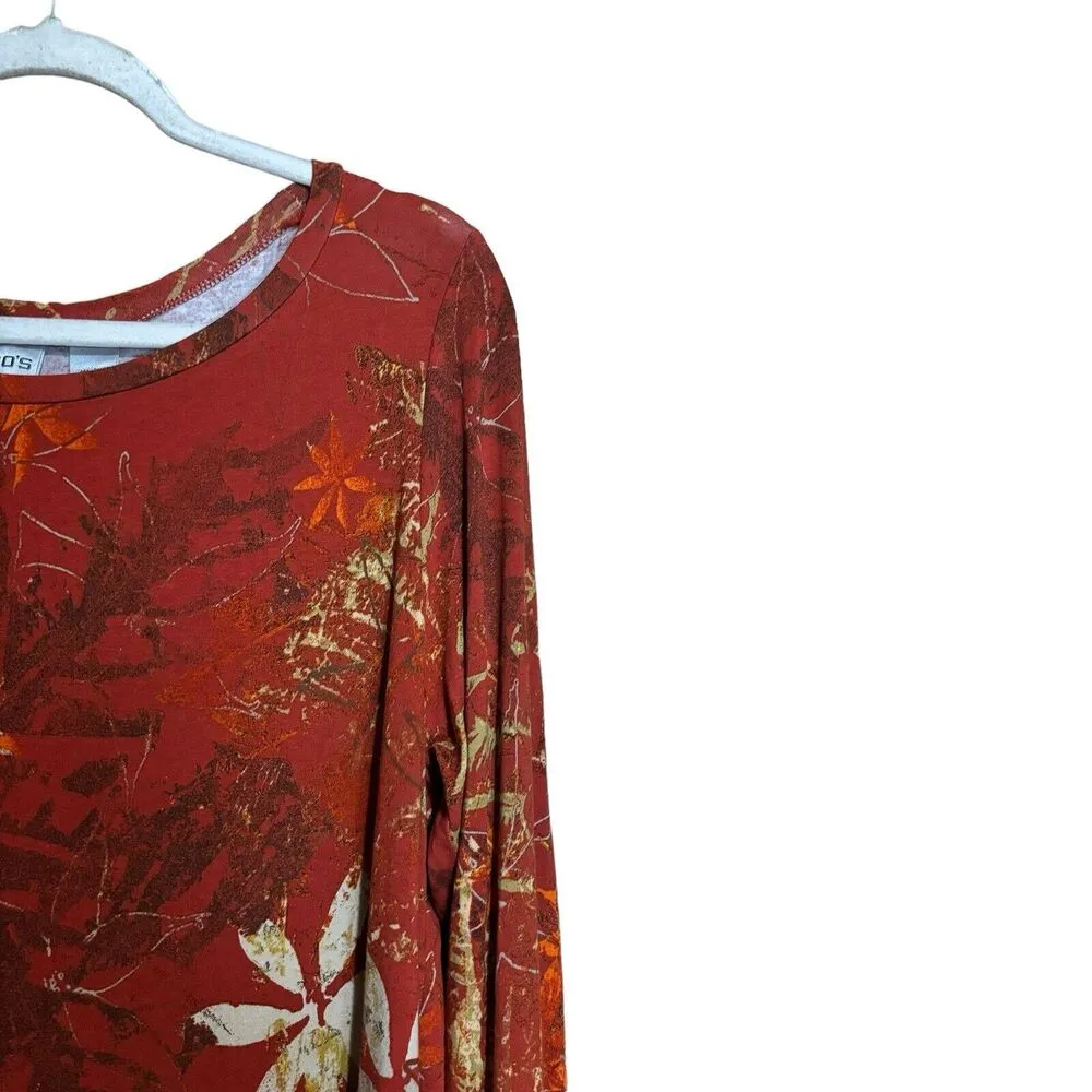 Chicos Tunic Top Womens Large Multicolor Sycamore Tree Ballerina Stretch Blouse - Image 3