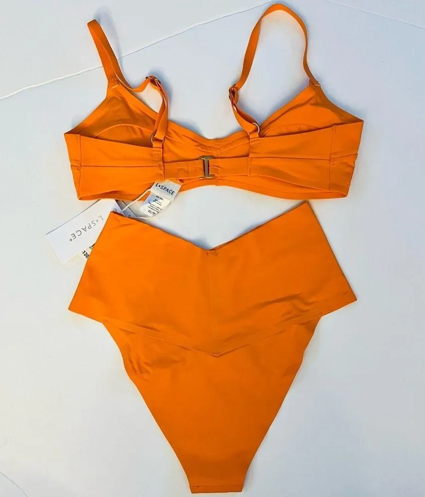 🧡L*Space Fused Alec Top & Ry Fused Classic Bottom Seamless Bikini Set, Size XS - Image 4