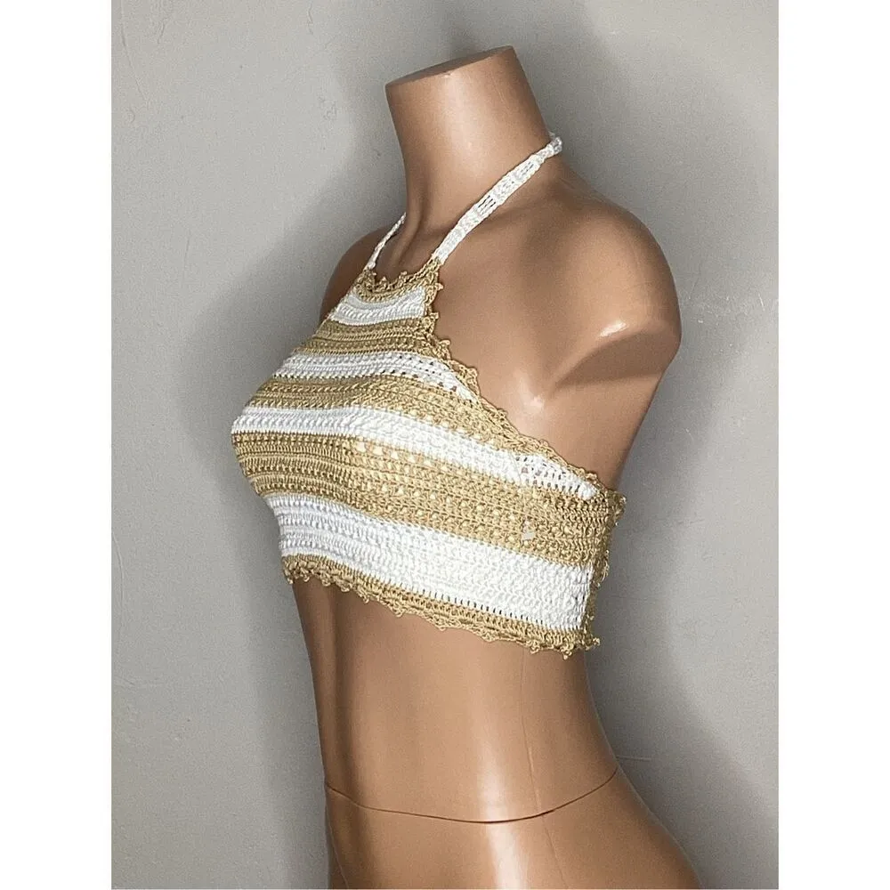 New. Pilyq crochet bikini top.Small. Retails $118 - Image 9